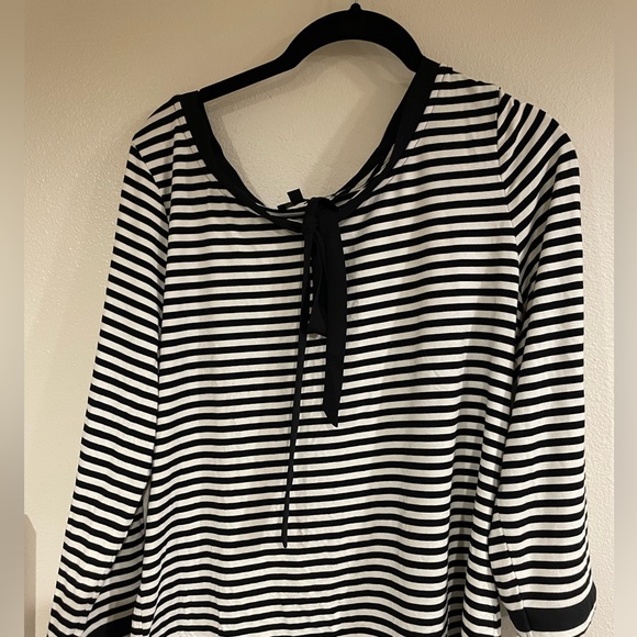 Talbots black and white striped shirt size large - Picture 1 of 4